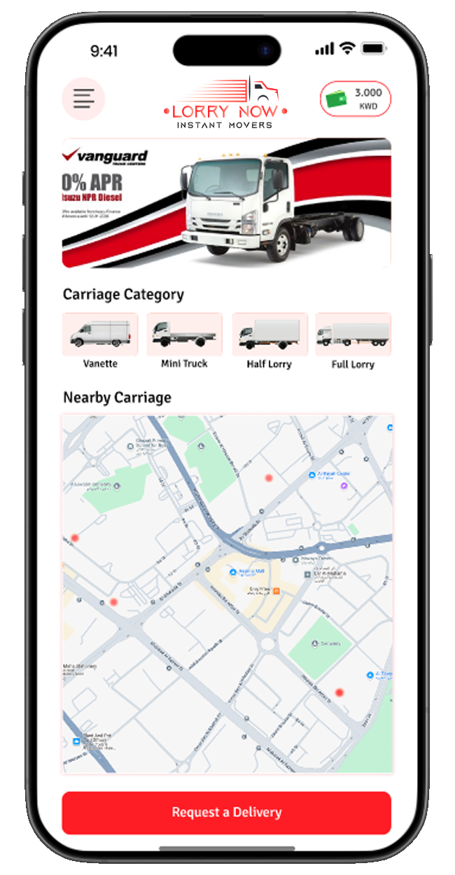 Lorry Now App Screenshot